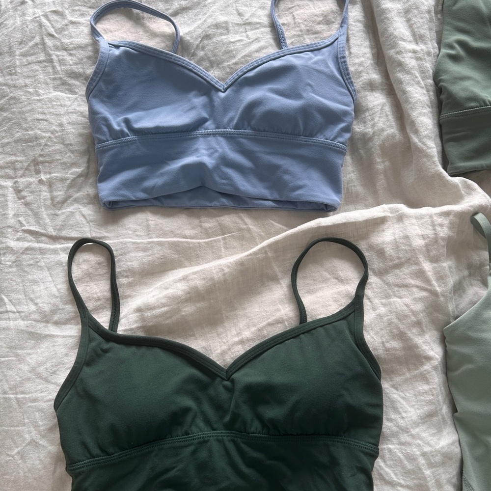 Lululemon Blue and Green Bra Set